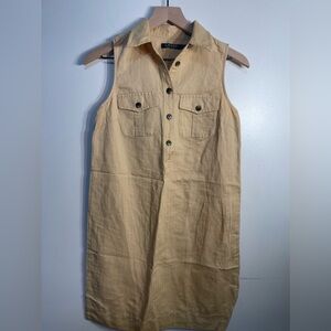 Ralph Lauren Safari Tan Linen/Cotton Shirt Dress
